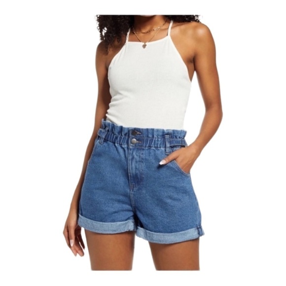 Bp Nordstrom Ribbed Tie Back Crop Tank top - Picture 1 of 12